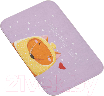 Коврик для ванной JoyArty Милая лисичка в шапке / bath_290617 - фото