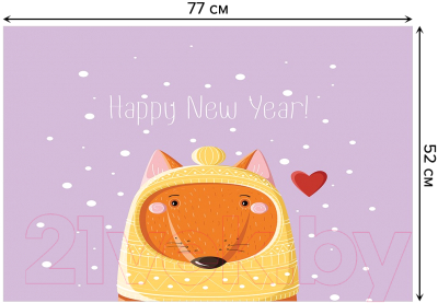 Коврик для ванной JoyArty Милая лисичка в шапке / bath_290617