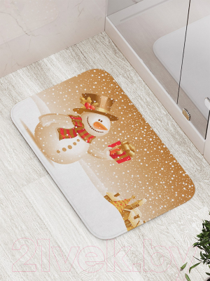 Коврик для ванной JoyArty Подарок снеговика / bath_4548