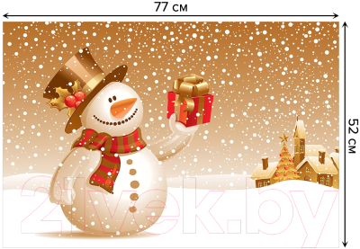 Коврик для ванной JoyArty Подарок снеговика / bath_4548