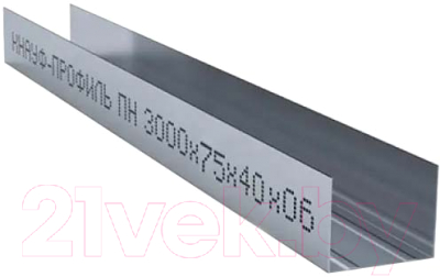 Профиль для гипсокартона Knauf ПН (UW) 75x40x0.6x3000мм - фото