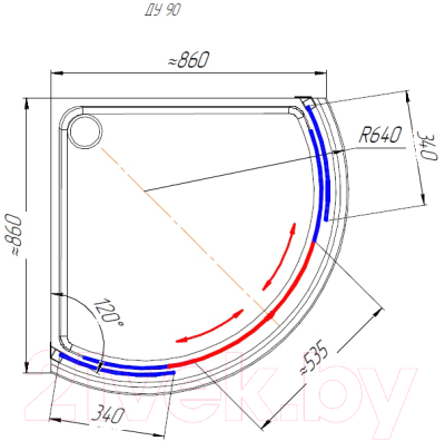 Душевой уголок Radomir 90 / 1-09-1-0-0-0011 (матовое стекло)