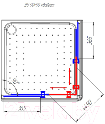 Душевой уголок Radomir 90 / 1-09-1-0-0-1181 (матовое стекло)