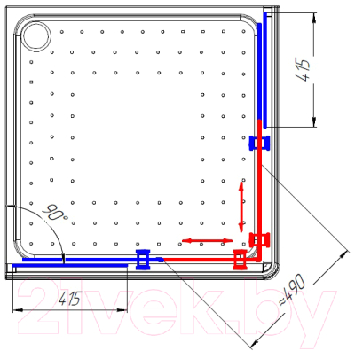 Душевой уголок Radomir 100 / 1-09-1-0-0-1190 (прозрачное стекло)