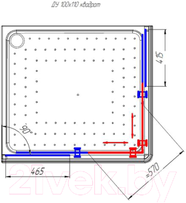 Душевой уголок Radomir 100x110 / 1-09-1-0-0-1230 (прозрачное стекло)