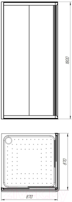 Душевой уголок Radomir 90 / 1-09-1-0-0-1180 (прозрачное стекло)