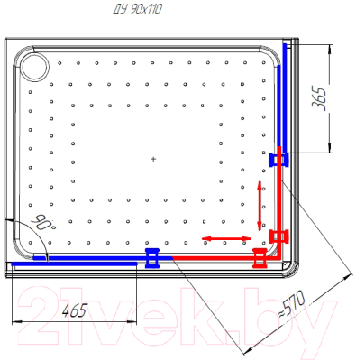 Душевой уголок Radomir 90x110 / 1-09-1-0-0-1220 (прозрачное стекло)