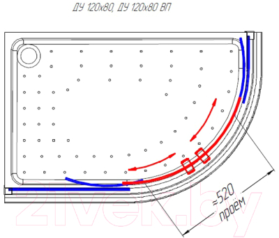 Душевой уголок Radomir 120x80 / 1-09-1-0-0-0080 (прозрачное стекло)