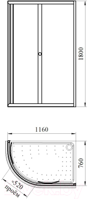 Душевой уголок Radomir 120x80 / 1-09-1-0-0-0080 (прозрачное стекло)