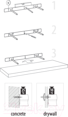 Полка Domax FS 24/24 JSZ / 65065 (235x235, серый)