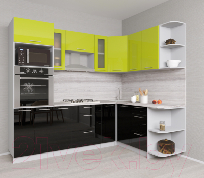 Готовая кухня Интерлиния Мила Gloss 1.68x2.4 правая