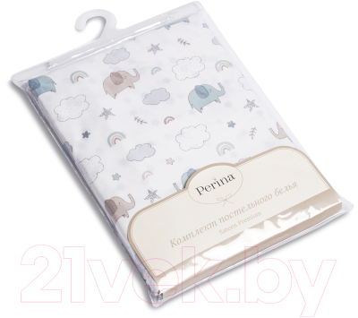 Комплект постельный для малышей Perina Fancy Слоники / F3-01.10