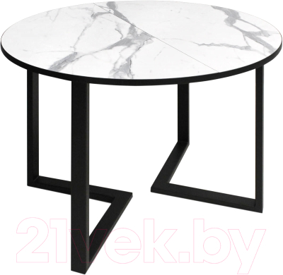 Обеденный стол Sheffilton SHT-T41/100-140 (статуарио венато/черный) - фото