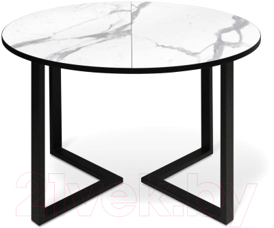 Обеденный стол Sheffilton SHT-T41/100-140 (статуарио венато/черный)