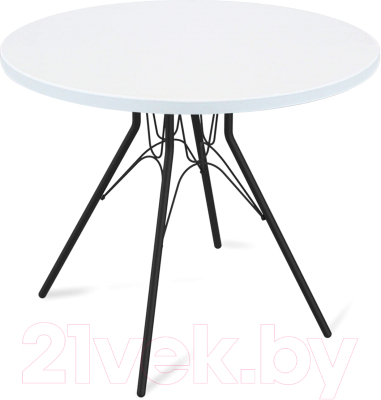 Обеденный стол Sheffilton SHT-TU34-P/80 МДФ (черный муар/белоснежная шагрень) - фото