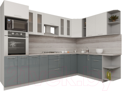 Готовая кухня Интерлиния Мила Gloss 1.88x3.0 правая - фото