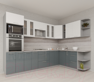 Готовая кухня Интерлиния Мила Gloss 1.88x3.0 правая