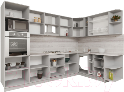 Готовая кухня Интерлиния Мила Gloss 1.88x3.0 правая