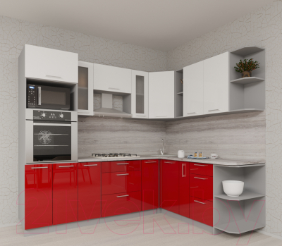 Готовая кухня Интерлиния Мила Gloss 1.88x2.4 правая