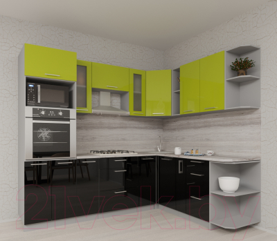 Готовая кухня Интерлиния Мила Gloss 1.88x2.4 правая