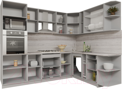 Готовая кухня Интерлиния Мила Gloss 1.88x2.6 правая