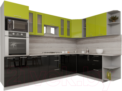 Готовая кухня Интерлиния Мила Gloss 1.88x3.0 правая - фото