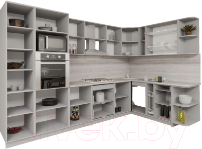 Готовая кухня Интерлиния Мила Gloss 1.88x3.2 правая