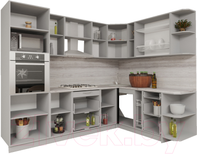 Готовая кухня Интерлиния Мила Gloss 1.88x2.8 правая