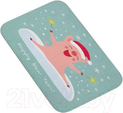 Коврик для ванной JoyArty Счастливая свинка / bath_78057 - фото