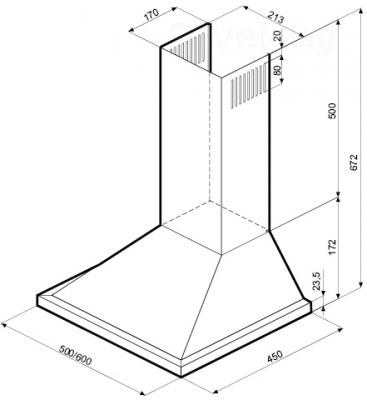 Вытяжка купольная Krona Bella 500 PB / 00013873