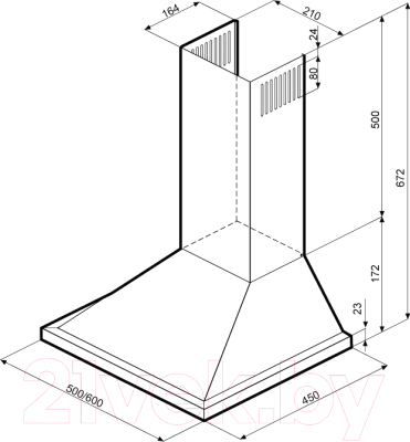 Вытяжка купольная Krona Bella 600 PB / 00013874