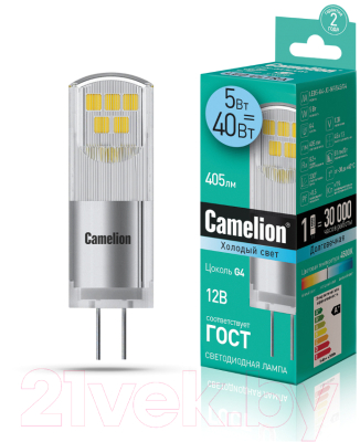 Лампа Camelion LED5-G4-JC-NF/845/G4 / 13750