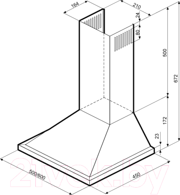 Вытяжка купольная Krona Bella 600 PB / 00013878