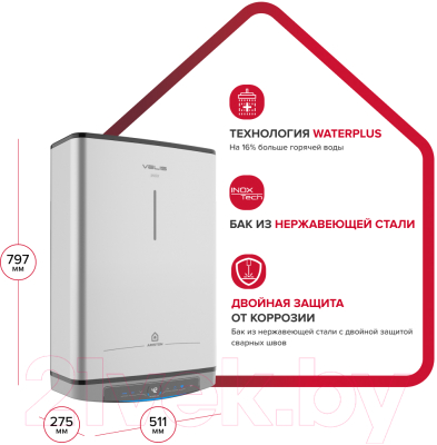 Накопительный водонагреватель Ariston Velis LUX Inox PW ABSE WiFi 50 (3700674)
