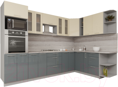 Готовая кухня Интерлиния Мила Gloss 1.88x3.0 правая - фото