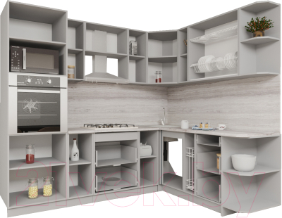 Готовая кухня Интерлиния Мила Gloss 1.88x2.4 правая
