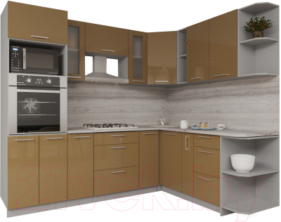 Готовая кухня Интерлиния Мила Gloss 1.88x2.4 правая