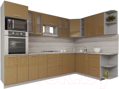 Готовая кухня Интерлиния Мила Gloss 1.88x3.0 правая - фото