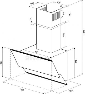 Вытяжка наклонная Krona Irida Sensor 600 / 00018190