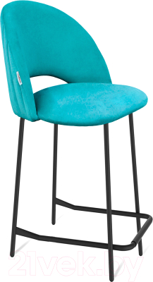 Стул барный Sheffilton SHT-ST34-1/S29-1 (голубая пастель/черный муар) - фото