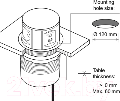 Блок розеточный Electraline 62571