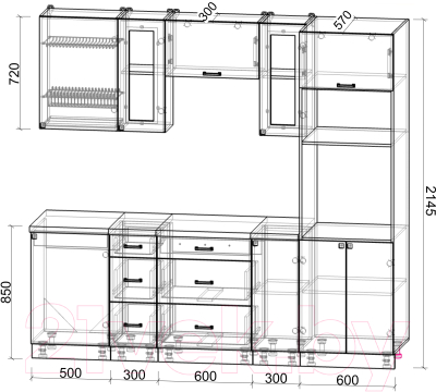 Кухонный гарнитур Интерлиния Мила Деко 2.3