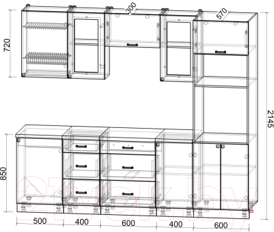Кухонный гарнитур Интерлиния Мила Деко 2.5