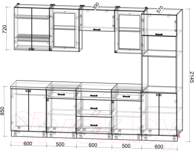 Кухонный гарнитур Интерлиния Мила Деко 2.8