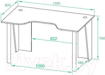 Геймерский стол Сокол-Мебель КСТ-18 (черный/красный)