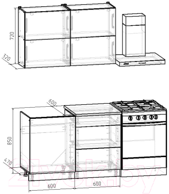 Готовая кухня Интермебель Микс Топ-31 1.2м