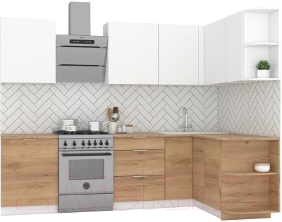 Готовая кухня Интермебель Микс Топ-13 2.1x1.5м правая - фото