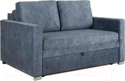 Диван KRONES Афродита выкатная 195x140 (велюр серо-синий) - фото