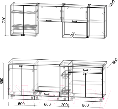 Кухонный гарнитур Интерлиния Мила Деко 2.2