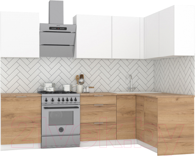 Готовая кухня Интермебель Микс Топ-23 2.1x1.42м правая - фото